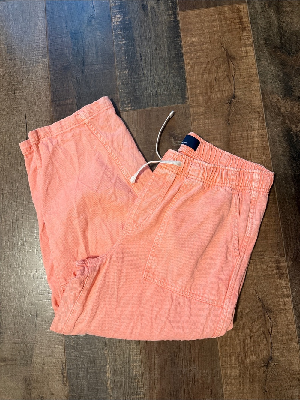 GAP Coral Pink Cropped Drawstring Pants